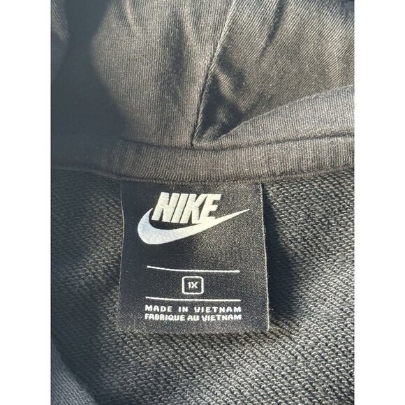 Nike Icon Clash Fleece Black Crop Hoodie Women's Sz 1X Pink Yellow Double Swoosh - Picture 5 of 9